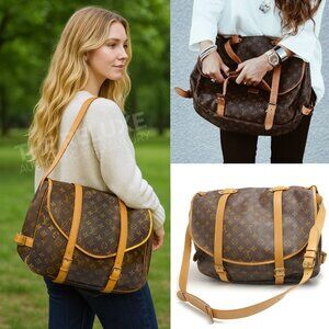 🔥EXTRA LARGE🔥 Authentic Louis Vuitton Saumur 43 Crossbody Shoulder Bag Boho
